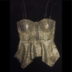 SOLD 🖤NWT Small Material Girl Gold glitter-look top